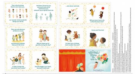 Panel -"What Wonderful Things You Will Do" - Riley Blake - Softbook - 23"x 44"- 100% Cotton