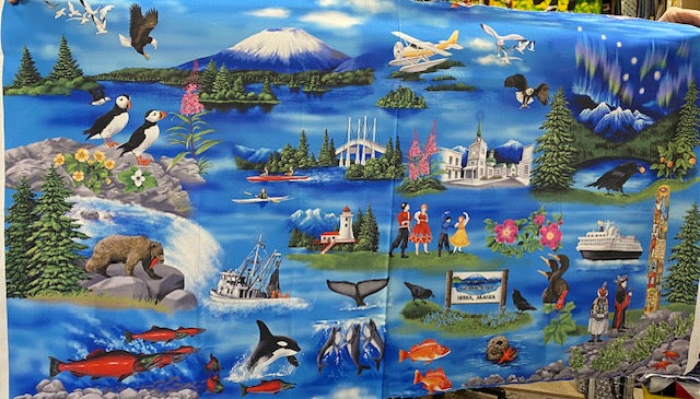 Panel - Robert Kaufman "Sitka Alaska" - 22"x 44"- 100% Cotton