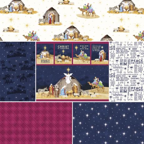 Riley Blake - Come Let Us Adore Him 1 Yard Bundle Cloud, 6pcs