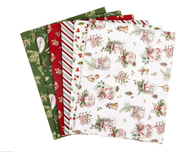 Riley Blake -1 yd cuts - "Holiday Spirit - Cream -36"x 44" -6 pcs