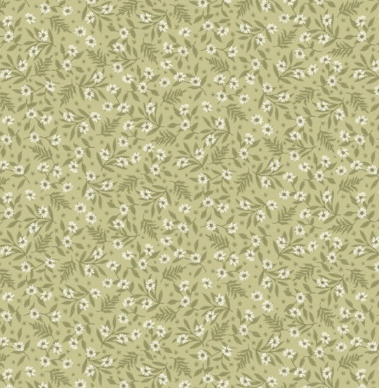 44" - Studio e - "Dusty Green Daisy" - 100% Cotton