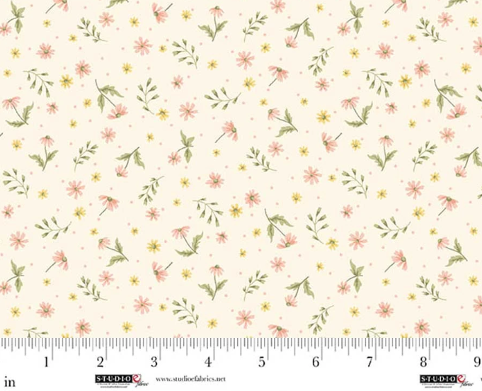 44" - Studio e - Layla "Warm White" - 100% Cotton