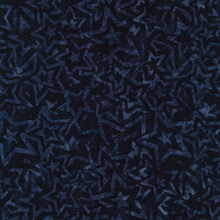 44" - Timeless Treasures - Batik - "Packed Star Outline" - Patriot - 100% Cotton