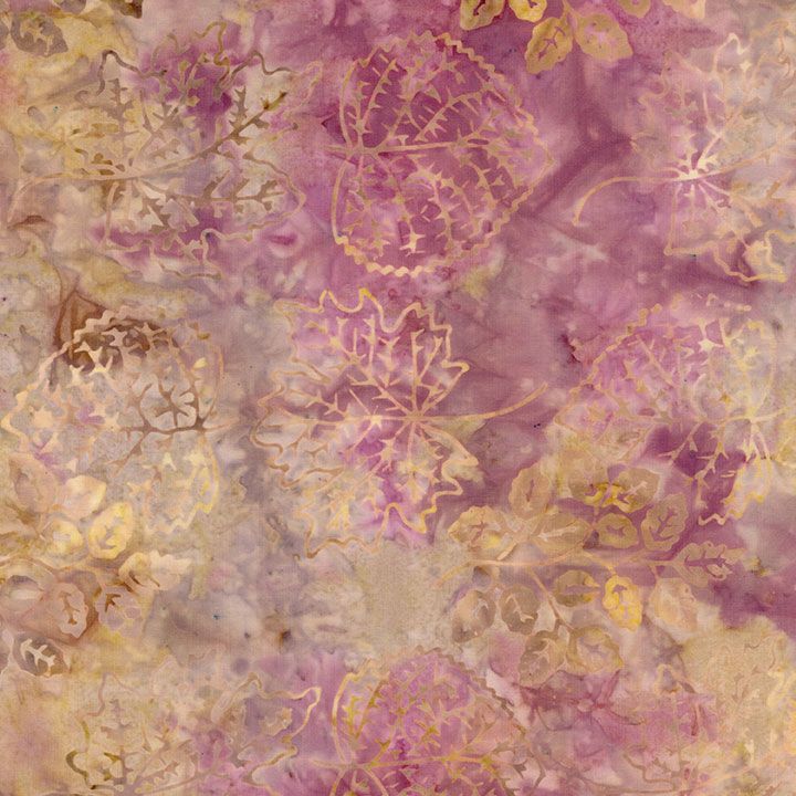 44" - Timeless Treasures - Batik - "Fall Leaves" - Rose - 100% Cotton