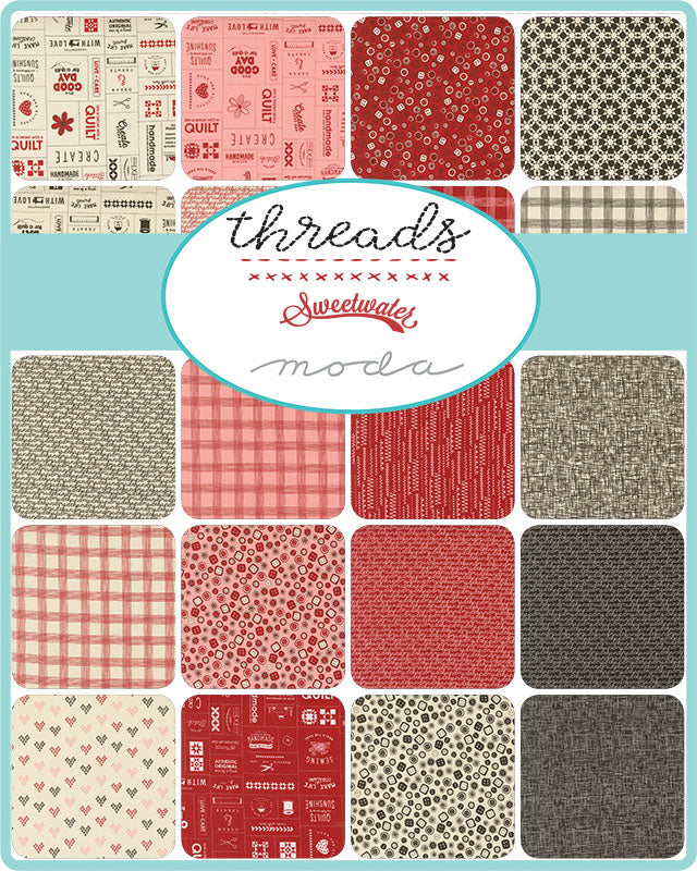 Moda -Fat Quarter Bundle- "Threads" -18"x22"-34-pcs-100%-cotton-quilting-fabric
