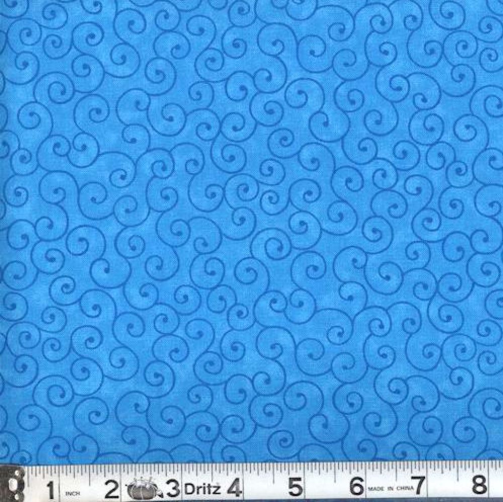 44"-"Tilt-A-Whirl"-Turquoise - 100% Cotton