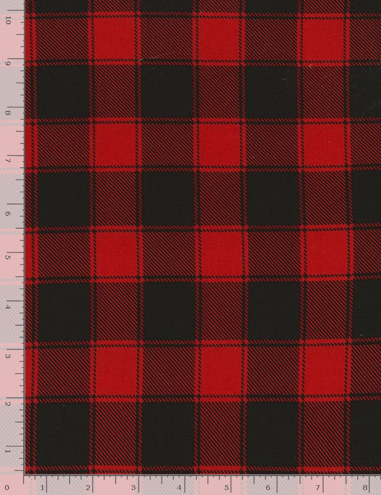 44"-Timeless Treasures Red Buffalo Check-100% cotton