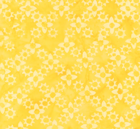 44" - Timeless Treasures - Batik "Flower Grove - Sun" - 100% Cotton