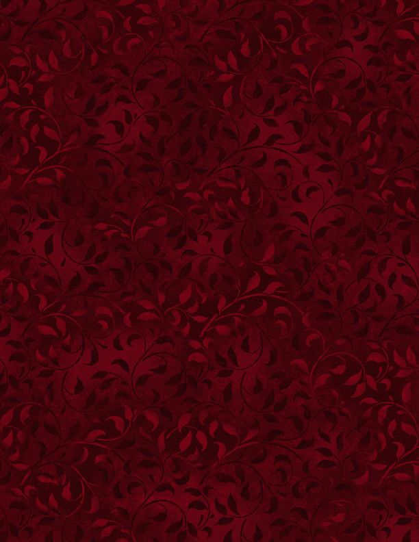 44" - Wilmington Prints - "Climbing Vine" - "Dark Red" - 100% Cotton