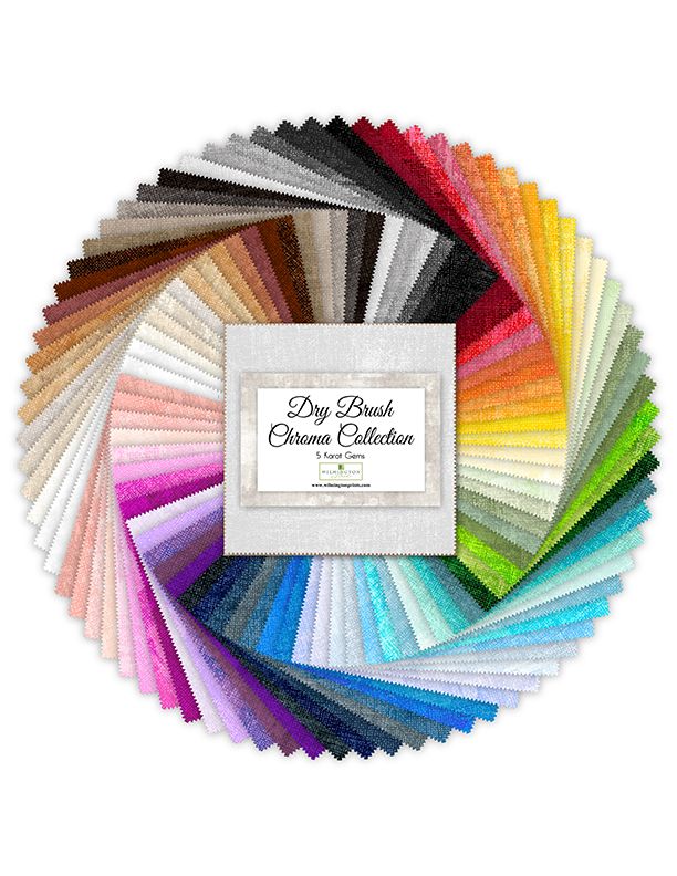 Wilmington Prints - Dry Brush Chroma-Charm Pack -"40 Carat Gems"- 5 x-5 - 76-pcs