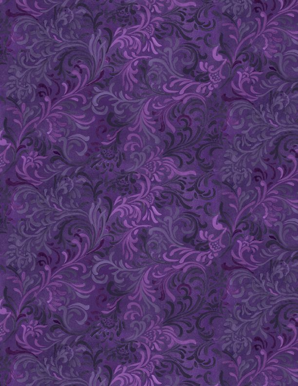 44"- Wilmington Prints -Embellishment "Purple" -100% Cotton