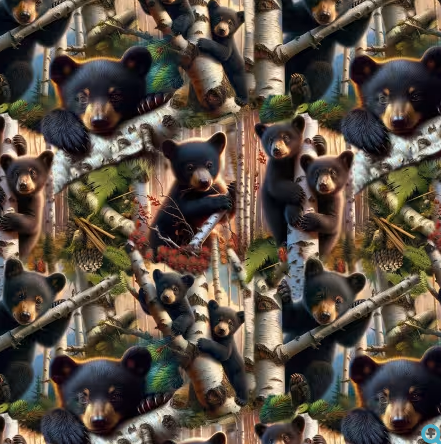 44" - Blank Quilting - "Babies in the Wild" -Bears - 100% Cotton