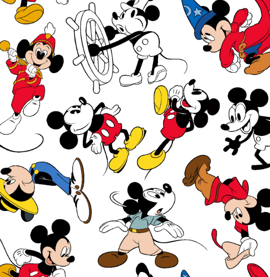 44" -Disney - "Mickey Through the Years" -100% Cotton