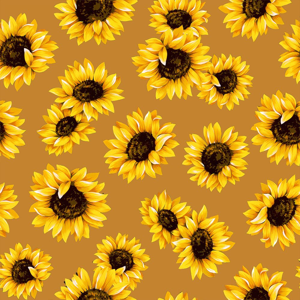 44" - "Sunflower Dance - Camel" - 100% Cotton