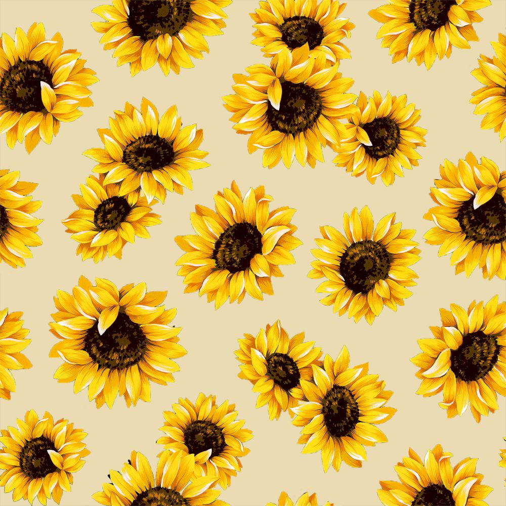 44" - "Sunflower Dance -Natural" - 100% Cotton