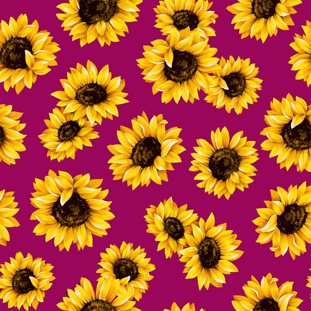 44" - "Sunflower Dance -Magenta" - 100% Cotton
