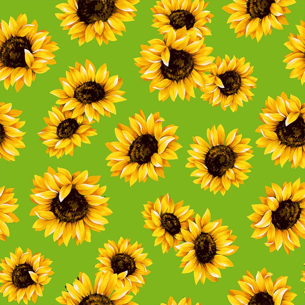 44" - "Sunflower Dance -Lime" - 100% Cotton