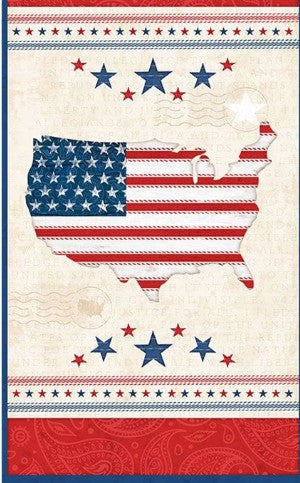 Panel - Wilmington Prints "Founding Glory - Panel" 24"x44"- 100% Cotton