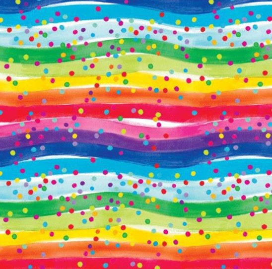 44" - AE Nathan - Flannel- "Multi Rainbow Dots" - 100% Cotton