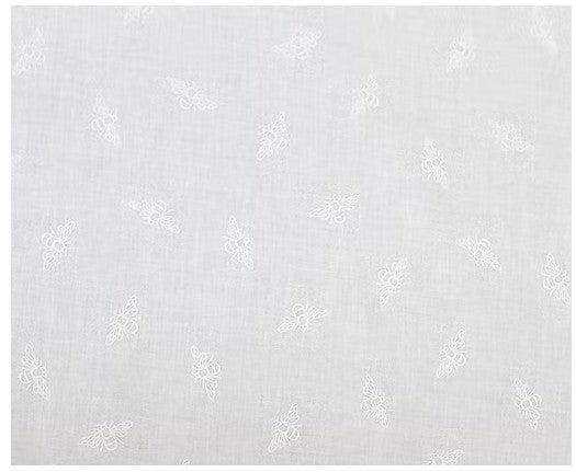 44" - P&B Textiles - Ramblings - "Spring Bees" - White on White - 100% Cotton