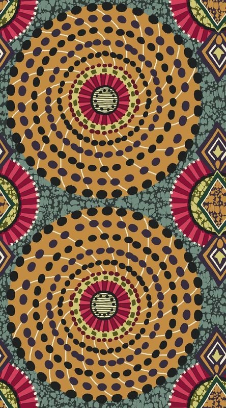 60" -Global Circles Metallic -Sage/Gold - 100% Cotton