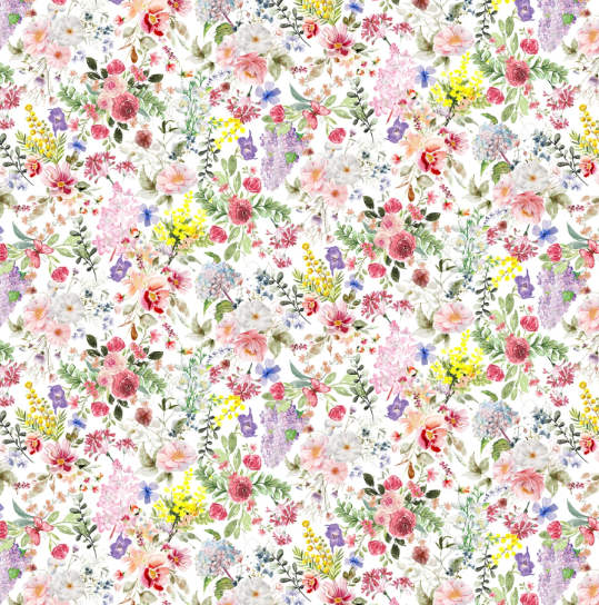 44"-Henry Glass - Basket Full of Blessings - Small Floral - 100%-cotton