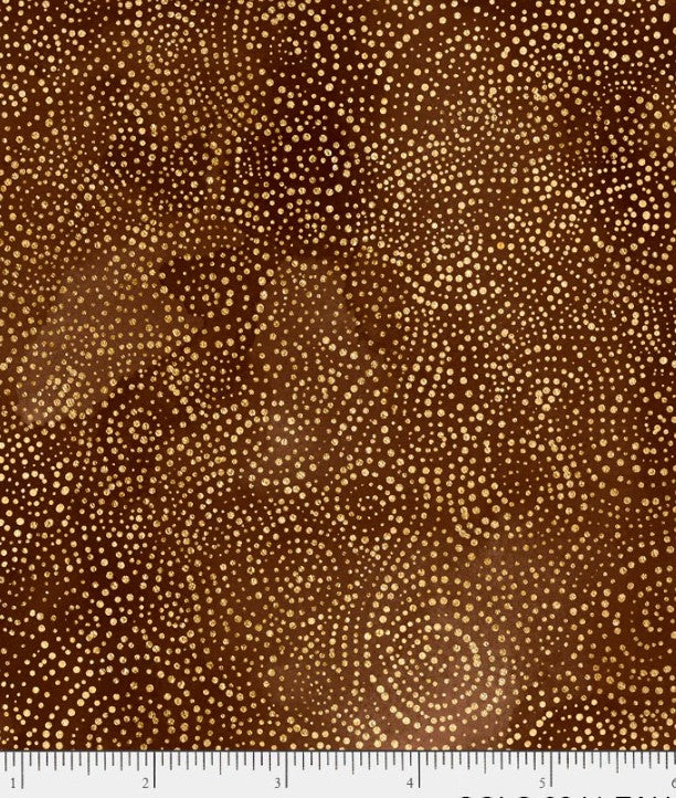 44" - P&B Textiles - Solstice - "Serene Swirls" - Brown - 100% Cotton