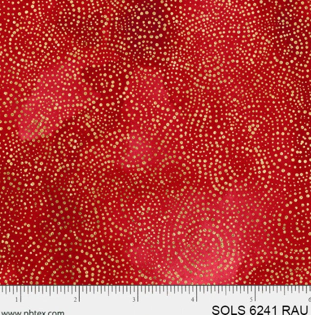 44" - P&B Textiles - Solstice - "Serene Swirls" - Red - 100% Cotton