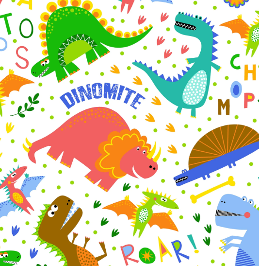 44" - Flannel - T-Rex - 100% Cotton