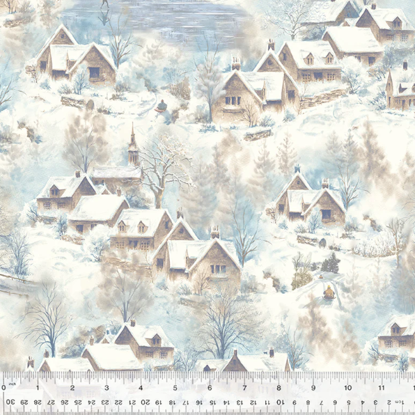 44" - Windham Fabrics - Winter Whisper- "Snow in the Village" - 100% Cotton