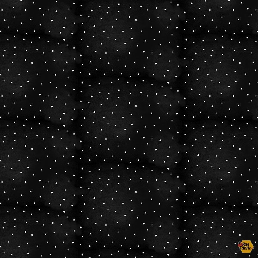 44"  - Timeless Treasures -  Welcome Winter "Black Dots" -  100% Cotton