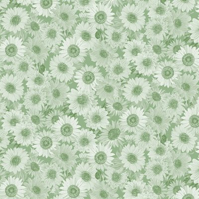 108-Benartex - "Sunflower Whispers"   Green 108" Quilt Backing