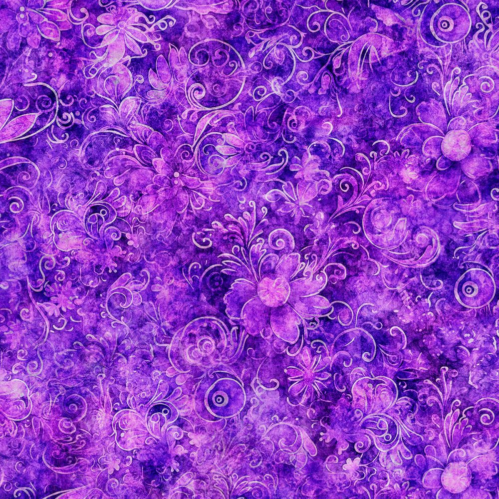 108"- Queens Garden -  "Purple"  - 100% Cotton