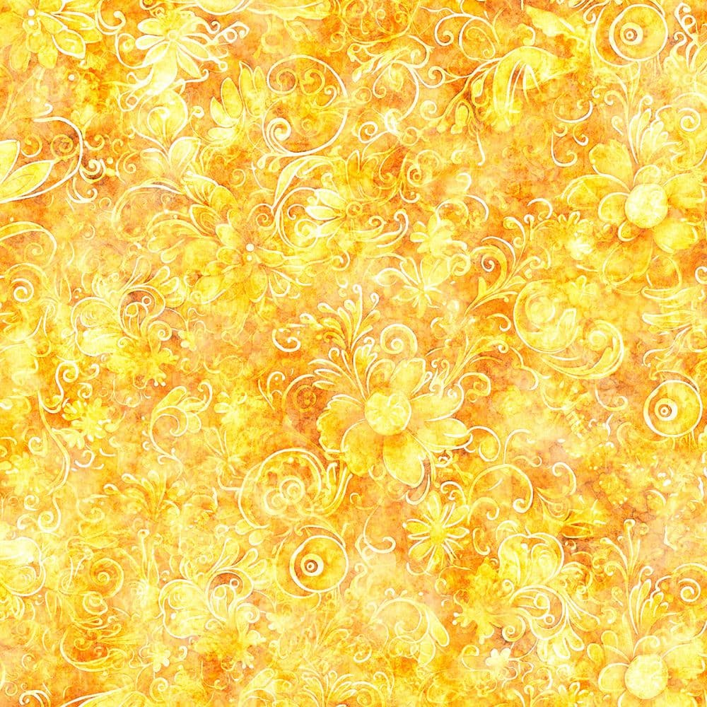 108"- Queens Garden -  "Yellow"  - 100% Cotton
