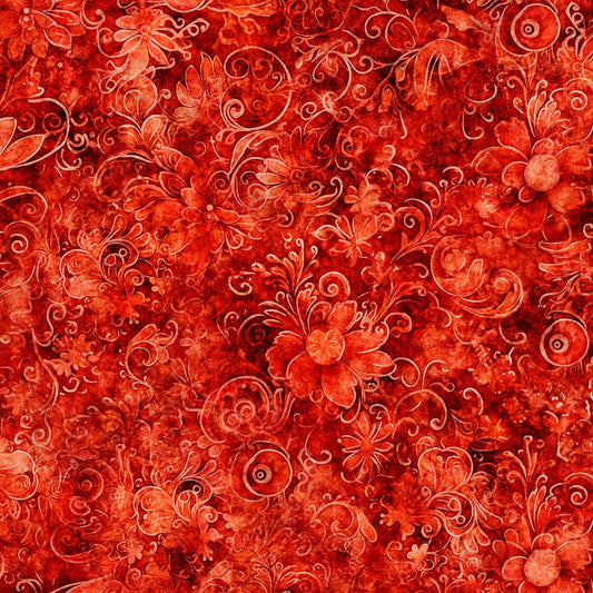 108"-Queens Garden-Orange-100%-cotton