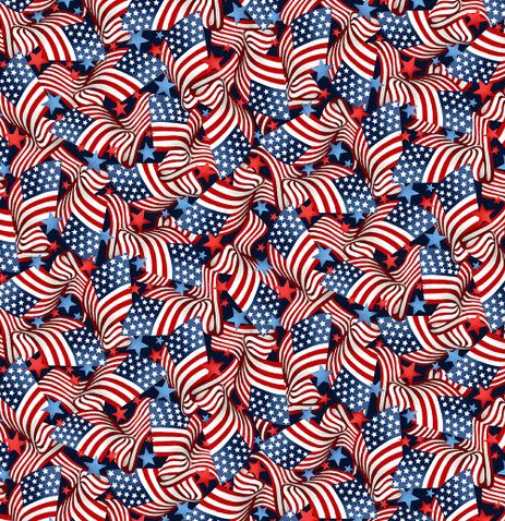 108" Studio E - Red, White and Starry Blue Too 100% Cotton