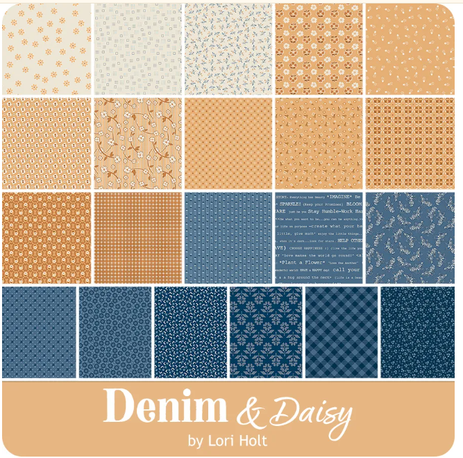 Riley Blake -10" Stacker - "Denim and Daisey" - 10"x 10" -42 pcs