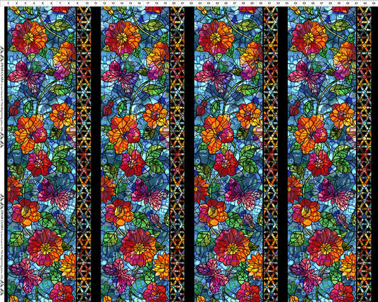 44" In The Beginning Fabrics -  Dear Clara  - "Stained Glass Border" -  100% Cotton