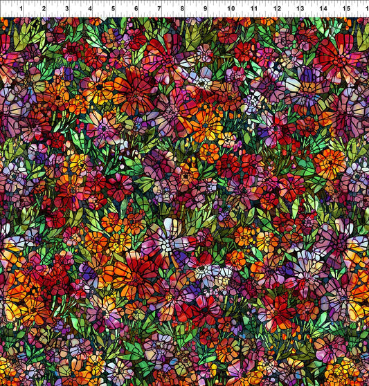44" In The Beginning Fabrics -  Dear Clara  - "Stained Glass Multi" -  100% Cotton