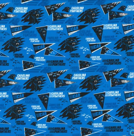 44"  - "Carolina Panthers"   - 100% Cotton