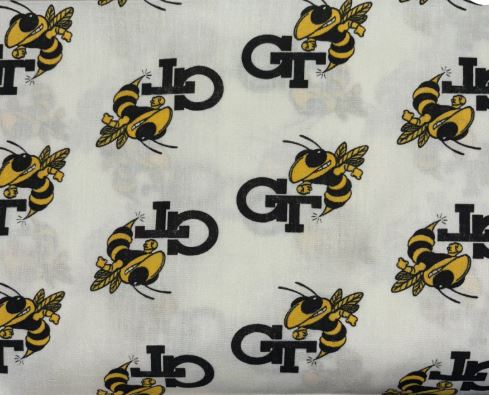 48" - Georgia Tech Poly Cotton Fabric 50% Polyester 50% Cotton