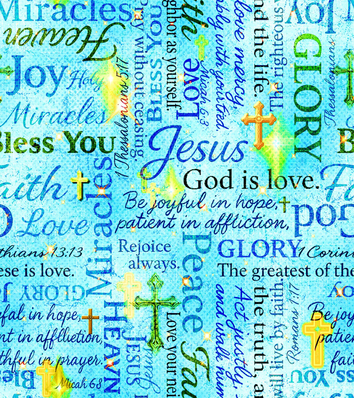 44"  - Blessings -  "Words" - 100% Cotton