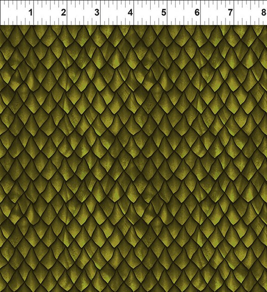 44" In The Beginning Fabrics -  Dragons  - "Green Dragon Skin" -  100% Cotton