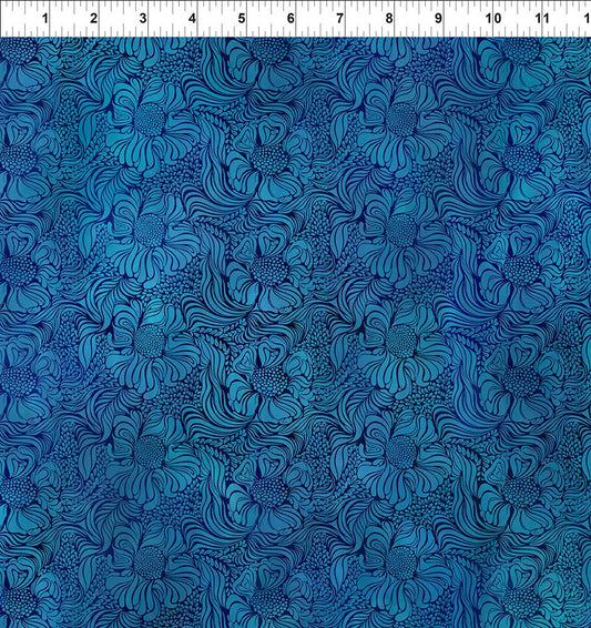 44" In The Beginning Fabrics -  Dear Clara  - "Blue Lush" -  100% Cotton