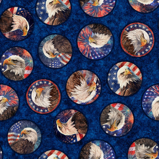 44"  - American Freedom -  "Eagles"  - Blue -  100% Cotton