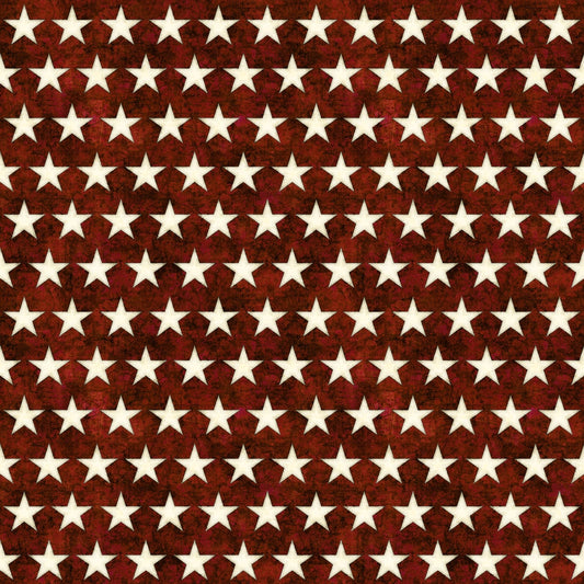 44"  - American Freedom -  "Stars"  - Red -  100% Cotton