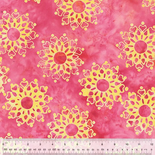 44"-Anthology Fabrics - Batik - "Dazzle Pendant - Pink" - 100% cotton
