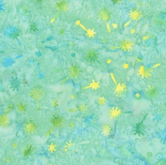 44"-Anthology Fabrics - Batik - "Aqua - Dandelion" - 100% cotton