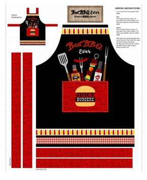 Panel - Michael Miller - BBQ Apron  - 100% Cotton