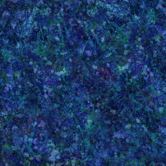 44"  - Digitally Printed Batik "Blue/Green" - 100% Cotton